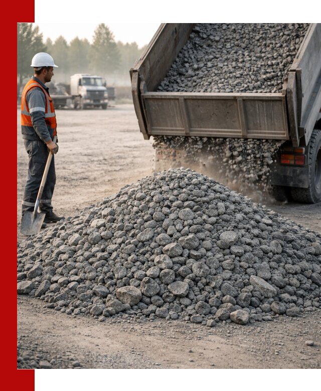 Гранитный щебень фракции 100–201 для строительства в Чернушке