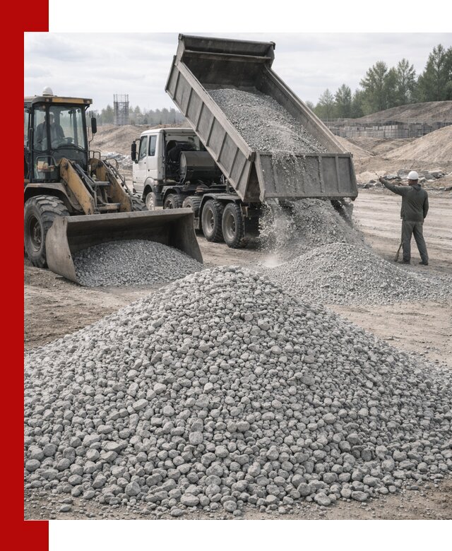 Доставка известнякового щебня фр. 5–20 в Чернушке