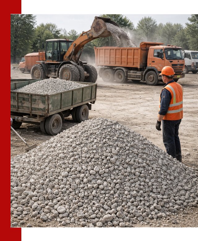 Доставка известнякового щебня фракция 20–40 в Чернушке