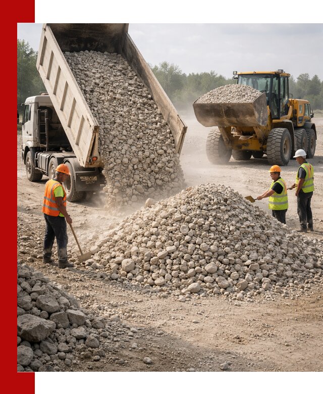 Доставка известнякового щебня фр. 40-70 в Чернушке