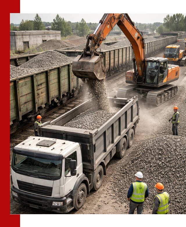 Железнодорожный щебень фракция 25–60 для поставок в Чернушке