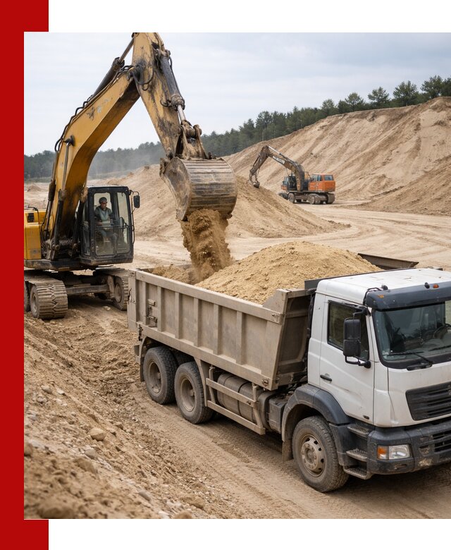 Доставка карьерного песка с самосвалами и разгрузкой в Чернушке