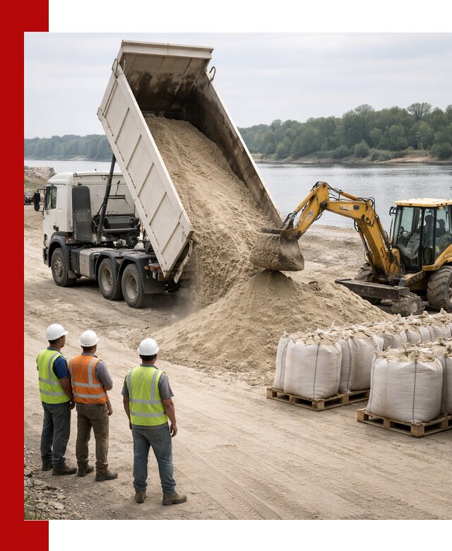 Доставка речного песка в Чернушке самосвалами и погрузкой