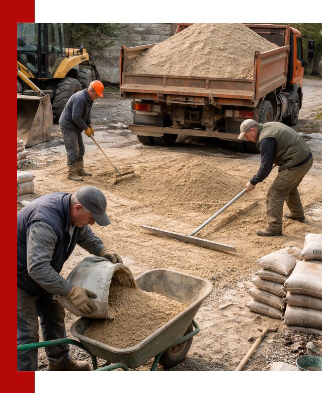 Поставка песка для стяжки в Чернушке с быстрой доставкой