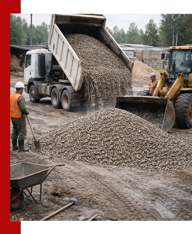 Мытый гравий с доставкой в Чернушке от карьера до участка