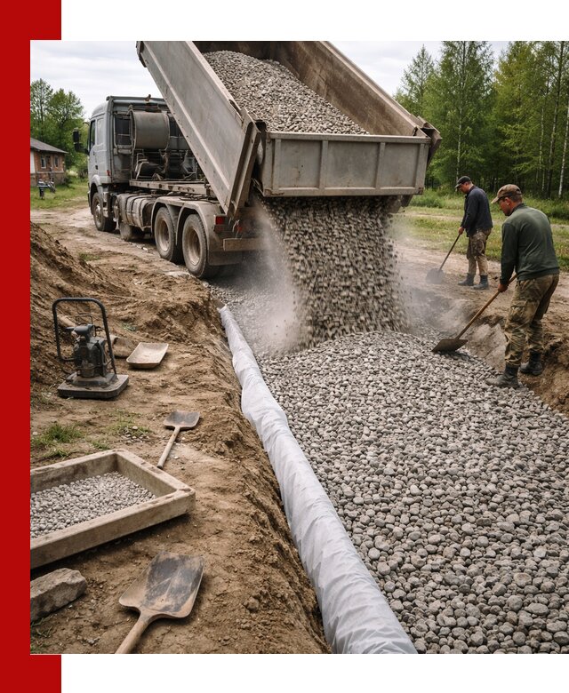 Гравий для дренажа с доставкой в Чернушке качественный и недорогой