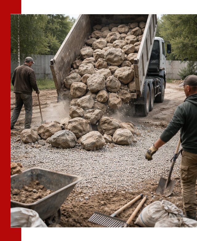 Доставка и укладка булыжника в Чернушке