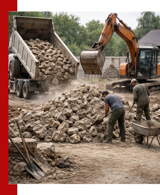 Доставка и разгрузка бутового камня в Чернушке