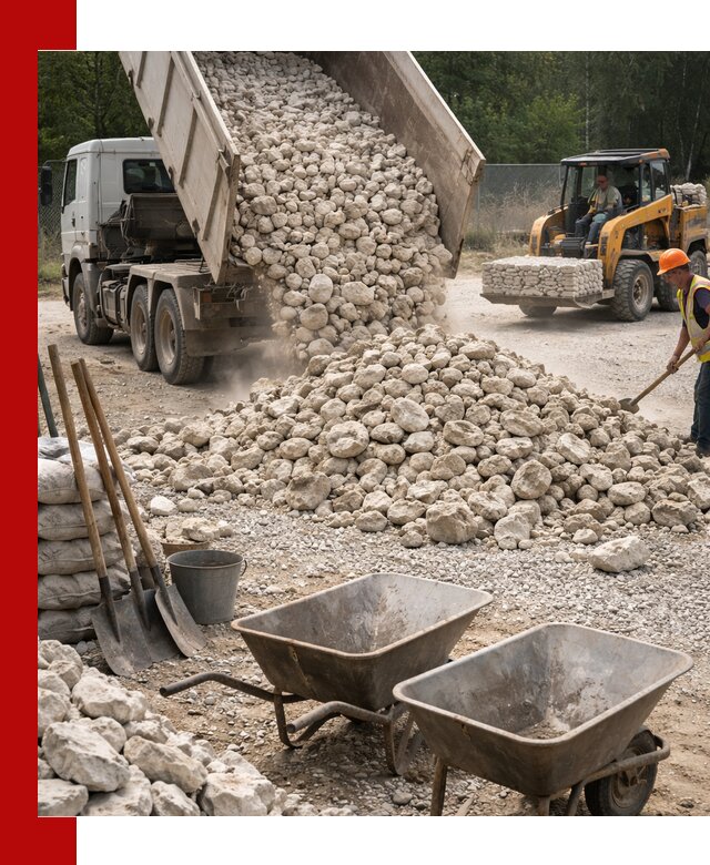 Доставка и продажа бутового известнякового камня в Чернушке