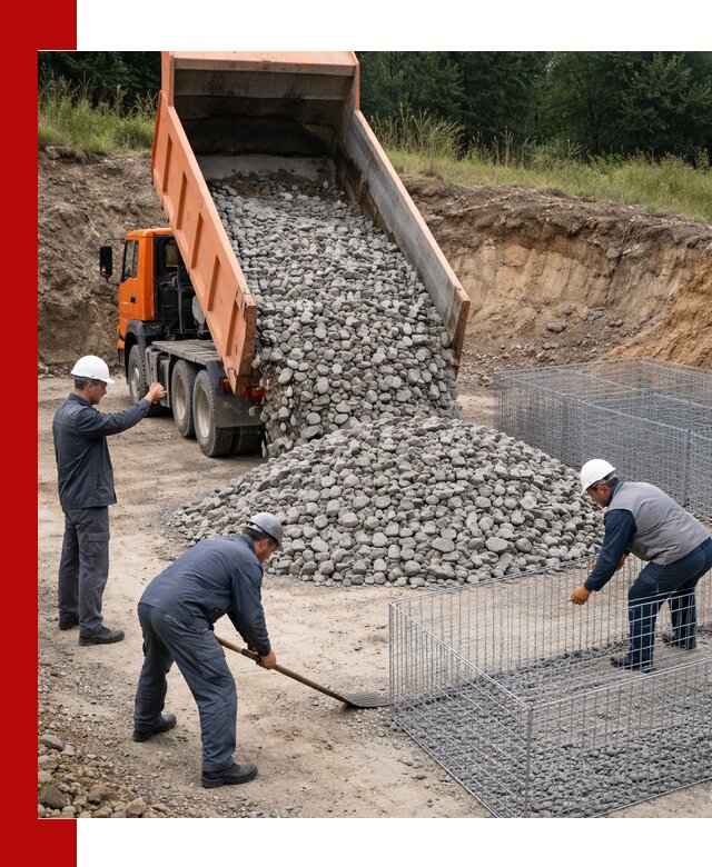 Камень для габионов с доставкой в Чернушке быстро и надёжно