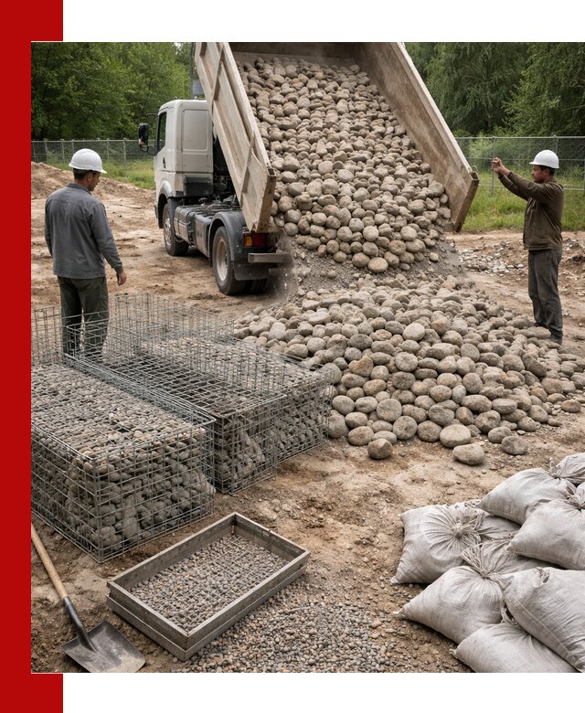 Камень для габионов фракция 70–151 в Чернушке