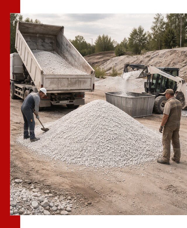 Доставка и продажа белой мраморной крошки в Чернушке