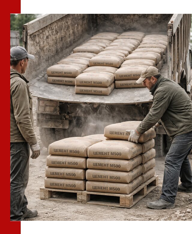 Цемент М500 с доставкой самосвалом в Чернушке