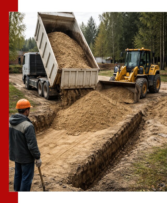 Доставка песчаного грунта в Чернушке для строительных работ