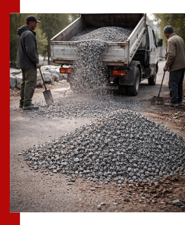 Гранитная крошка для посыпки дорог и тротуаров в Чернушке