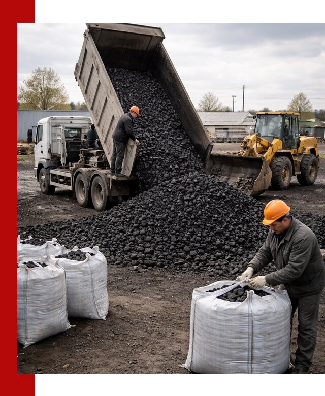 Доставка каменного угля в Чернушке оптом и в розницу
